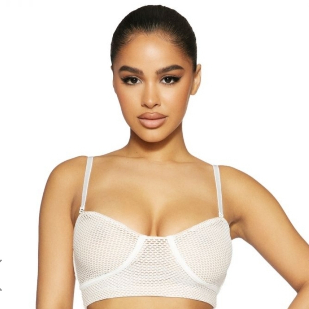 Naked Wardrobe fishnet crop top